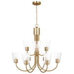 Miles Chandelier - Satin Brass / Clear