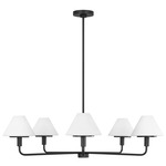 Mendota Chandelier - Midnight Black / Opal Etched
