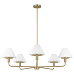 Mendota Chandelier - Satin Brass / Opal Etched
