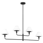 Mendota Linear Chandelier - Midnight Black / Opal Etched