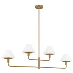 Mendota Linear Chandelier - Satin Brass / Opal Etched
