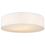 Larson Ceiling Flush Light - Matte White / White Linen