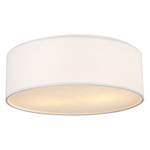 Larson Ceiling Flush Light - Matte White / White Linen