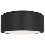 Albee Ceiling Flush Light - Midnight Black / Opal Etched