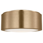 Albee Ceiling Flush Light - Satin Brass / Opal Etched