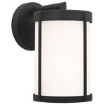 Luning Outdoor Wall Sconce - Textured Black / Opal Etched