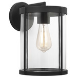 Luning Outdoor Wall Sconce - Textured Black / Clear