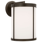 Luning Outdoor Wall Sconce - Antique Bronze / Opal Etched