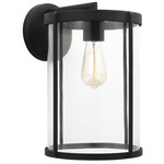 Luning Outdoor Wall Sconce - Textured Black / Clear