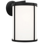 Luning Outdoor Wall Sconce - Textured Black / Opal Etched
