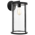 Luning Outdoor Wall Sconce - Textured Black / Clear