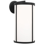 Luning Outdoor Wall Sconce - Textured Black / Opal Etched