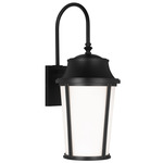 Portola Hanging Outdoor Wall Sconce - Textured Black / Etched White