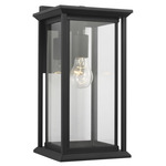 Audley Outdoor Wall Light - Textured Black / Clear