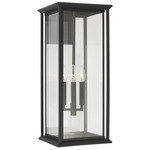 Audley Outdoor Wall Light - Textured Black / Clear