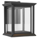 Audley Dark Sky Outdoor Wall Light - Textured Black / Clear