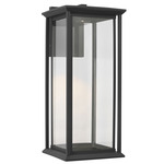 Audley Dark Sky Outdoor Wall Light - Textured Black / Clear