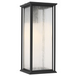 Audley Dark Sky Outdoor Wall Light - Textured Black / Distressed Seeded