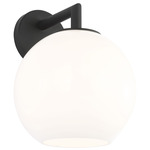 Toca Outdoor Wall Sconce - Textured Black / Milk