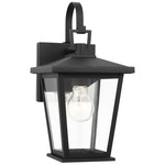 Linton Outdoor Wall Light - Textured Black / Clear