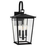 Linton Outdoor Wall Light - Textured Black / Clear