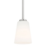 Miles Pendant - Brushed Nickel / Etched White