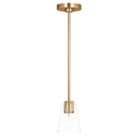Miles Pendant - Satin Brass / Clear