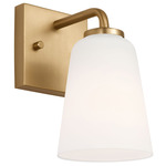 Miles Wall Sconce - Satin Brass / Etched White