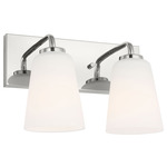 Miles Bathroom Vanity Light - Chrome / Etched White
