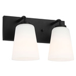 Miles Bathroom Vanity Light - Midnight Black / Etched White