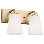 Miles Bathroom Vanity Light - Satin Brass / Etched White