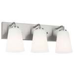 Miles Bathroom Vanity Light - Brushed Nickel / Etched White
