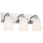 Miles Bathroom Vanity Light - Chrome / Etched White