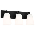 Miles Bathroom Vanity Light - Midnight Black / Etched White