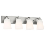 Miles Bathroom Vanity Light - Brushed Nickel / Etched White