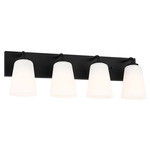 Miles Bathroom Vanity Light - Midnight Black / Etched White