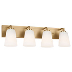 Miles Bathroom Vanity Light - Satin Brass / Etched White