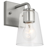 Miles Wall Sconce - Brushed Nickel / Clear