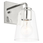 Miles Wall Sconce - Chrome / Clear