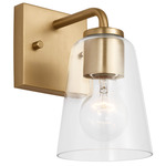 Miles Wall Sconce - Satin Brass / Clear