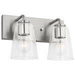 Miles Bathroom Vanity Light - Brushed Nickel / Clear