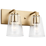 Miles Bathroom Vanity Light - Satin Brass / Clear