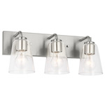 Miles Bathroom Vanity Light - Brushed Nickel / Clear