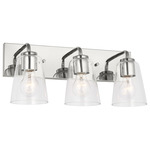 Miles Bathroom Vanity Light - Chrome / Clear