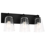 Miles Bathroom Vanity Light - Midnight Black / Clear
