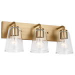 Miles Bathroom Vanity Light - Satin Brass / Clear