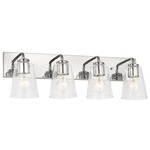 Miles Bathroom Vanity Light - Chrome / Clear