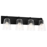 Miles Bathroom Vanity Light - Midnight Black / Clear