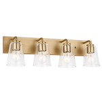 Miles Bathroom Vanity Light - Satin Brass / Clear