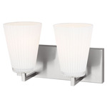 Upson Bathroom Vanity Light - Brushed Nickel / Clear / White Painted